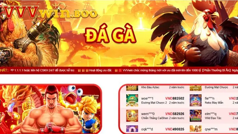 Tóm tắt thông tin chung về sảnh đá gà VVVWIN
