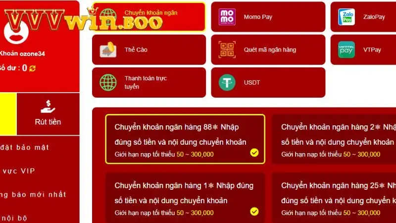 Lợi ích mà hướng dẫn nạp tiền tại VVVWIN mang đến cho người chơi